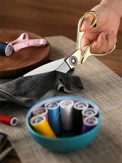 1pc Golden Fabric Scissors Stainless Steel Sharp Tailor Scissors Clothing Scissors Professional Heavy Duty Dressmaking Shears Sewing Tailor