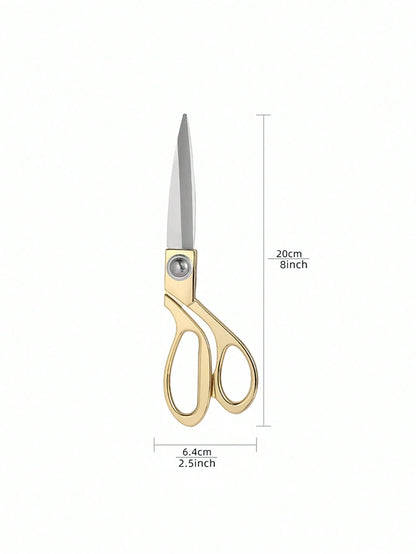 1pc Golden Fabric Scissors Stainless Steel Sharp Tailor Scissors Clothing Scissors Professional Heavy Duty Dressmaking Shears Sewing Tailor