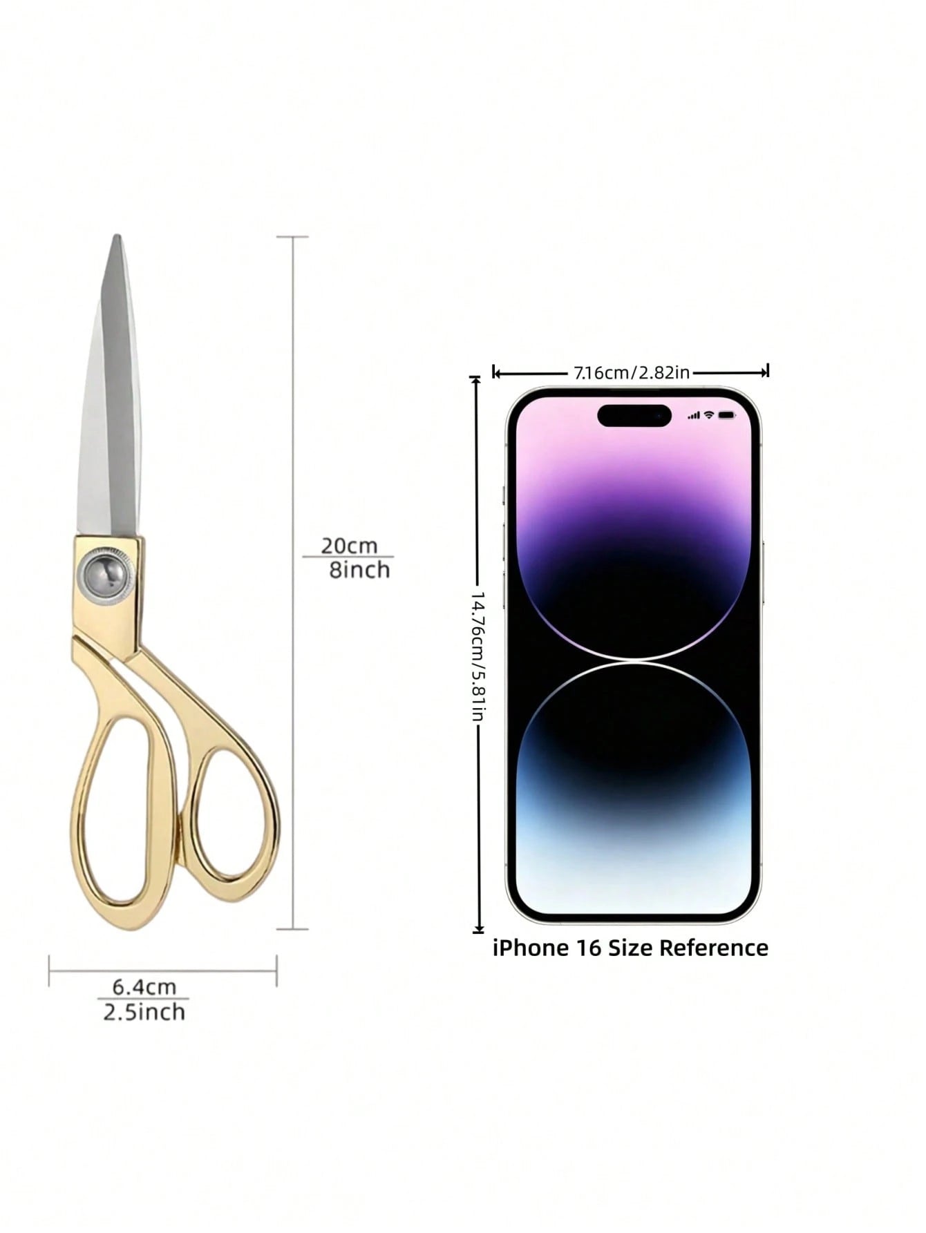 1pc Golden Fabric Scissors Stainless Steel Sharp Tailor Scissors Clothing Scissors Professional Heavy Duty Dressmaking Shears Sewing Tailor