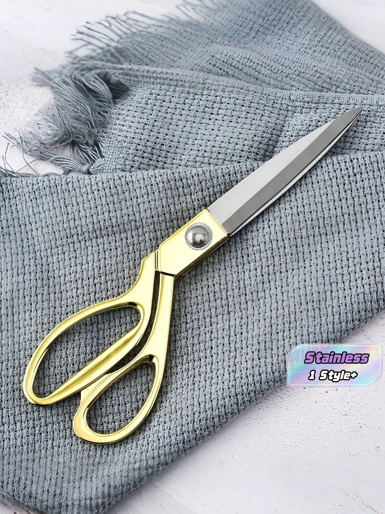 1pc Golden Fabric Scissors Stainless Steel Sharp Tailor Scissors Clothing Scissors Professional Heavy Duty Dressmaking Shears Sewing Tailor