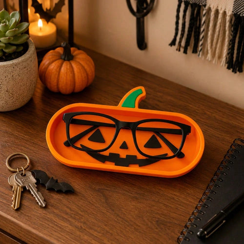 1PC Halloween Pumpkin Glasses Storage Tray, Can Store Glasses, Fashion Glasses, Rings, Keys, Desktop Small Items, Suitable For Halloween, Holiday Party, Daily Storage, Birthday Gift