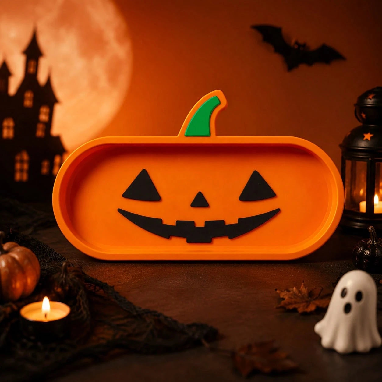 1PC Halloween Pumpkin Glasses Storage Tray, Can Store Glasses, Fashion Glasses, Rings, Keys, Desktop Small Items, Suitable For Halloween, Holiday Party, Daily Storage, Birthday Gift