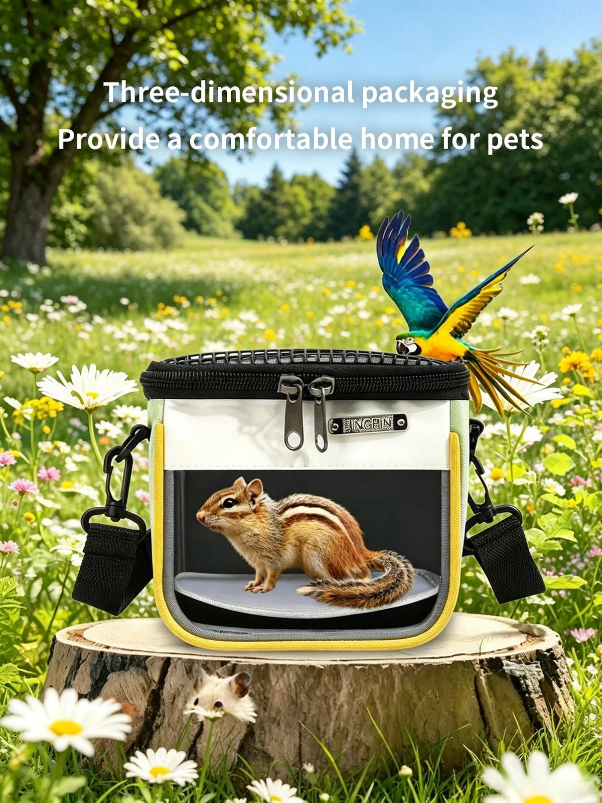 1pc Hamster Crossbody Bag Small Pet Carrier Portable Shoulder Bag Handheld Travel Bag For Sugar Glider