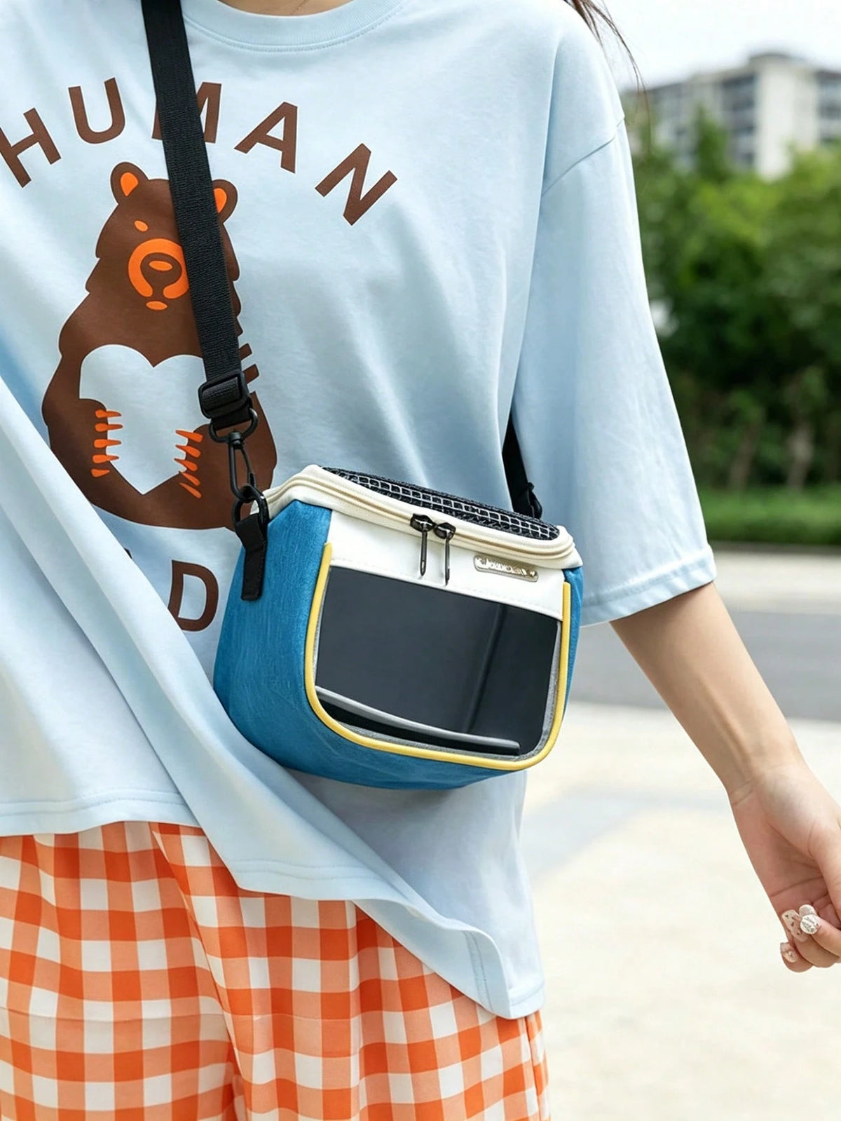 1pc Hamster Crossbody Bag Small Pet Carrier Portable Shoulder Bag Handheld Travel Bag For Sugar Glider