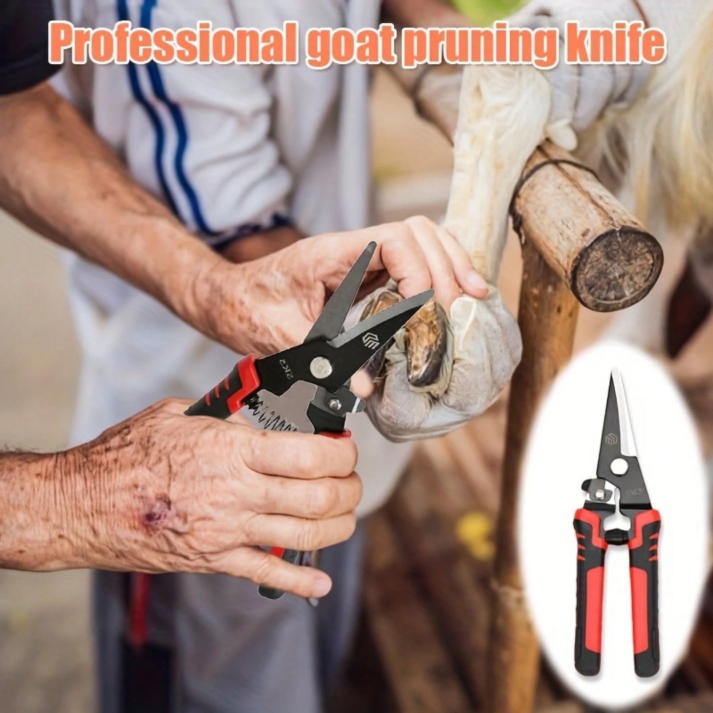 1PC Heavy-Duty 8 Professional Hoof Trimming Shears, Spring-Loaded Goat Hoof Nippers With Blades, Durable Precision Hoof Farm, Ranch & Vet Use, Goat, Alpaca, Llama & Pig Hoof Trimming