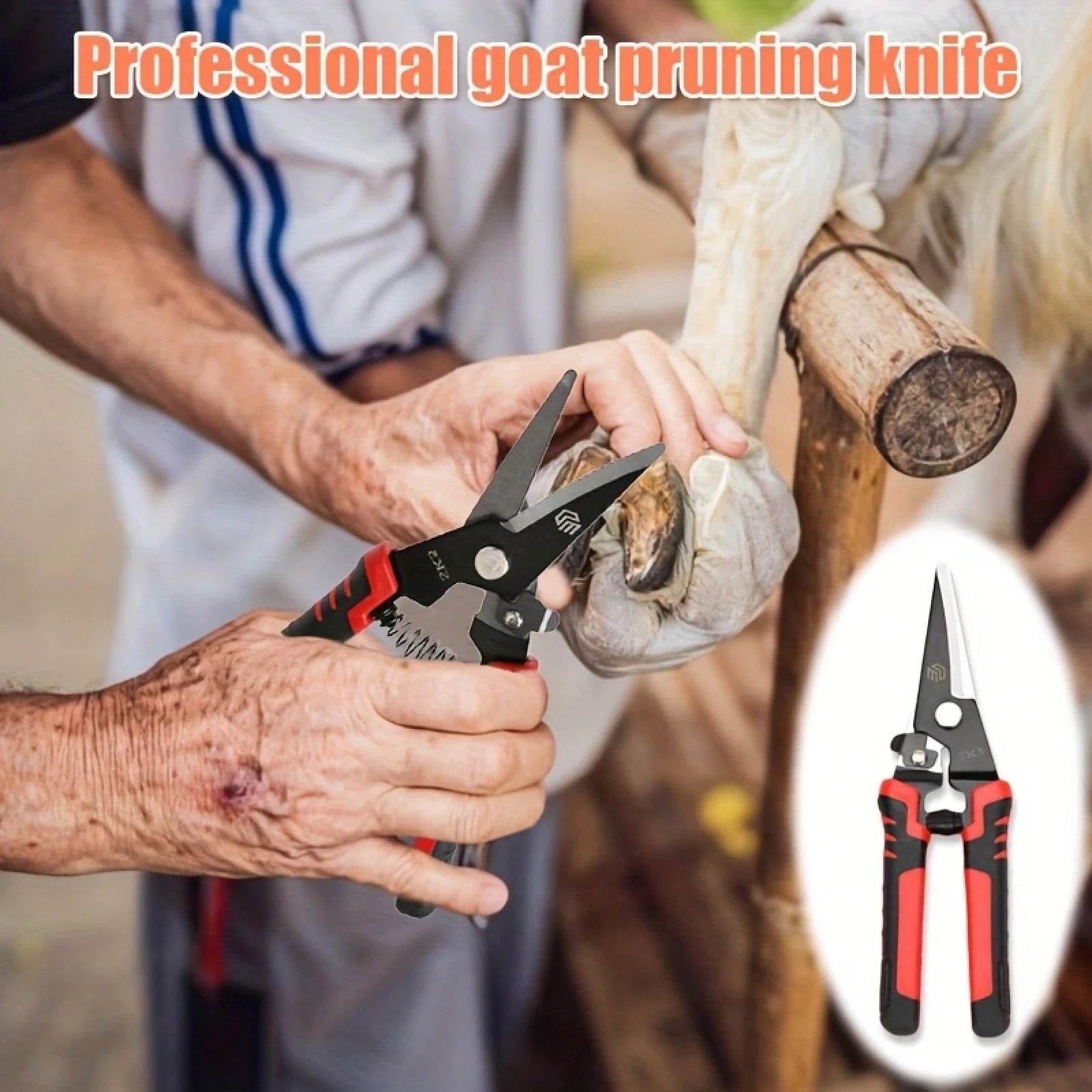 1PC Heavy-Duty 8 Professional Hoof Trimming Shears, Spring-Loaded Goat Hoof Nippers With Blades, Durable Precision Hoof Farm, Ranch & Vet Use, Goat, Alpaca, Llama & Pig Hoof Trimming