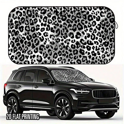 1pc High Quality Windshield Sun Shade- Fashionable Leopard Print Design, Heat Insulation, UV Protection, Suitable For Car/RV