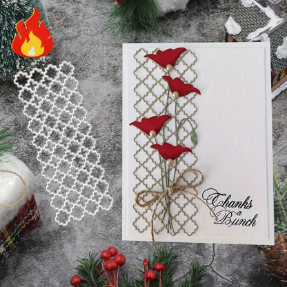 1pc Innovative Grid Metal Cutting Template, Embossing Mold, Craft Metal Mold, Die Cut Envelope For Card Making, Photo Album Card, Embossed Paper Art, Photo Album Stamp, Card