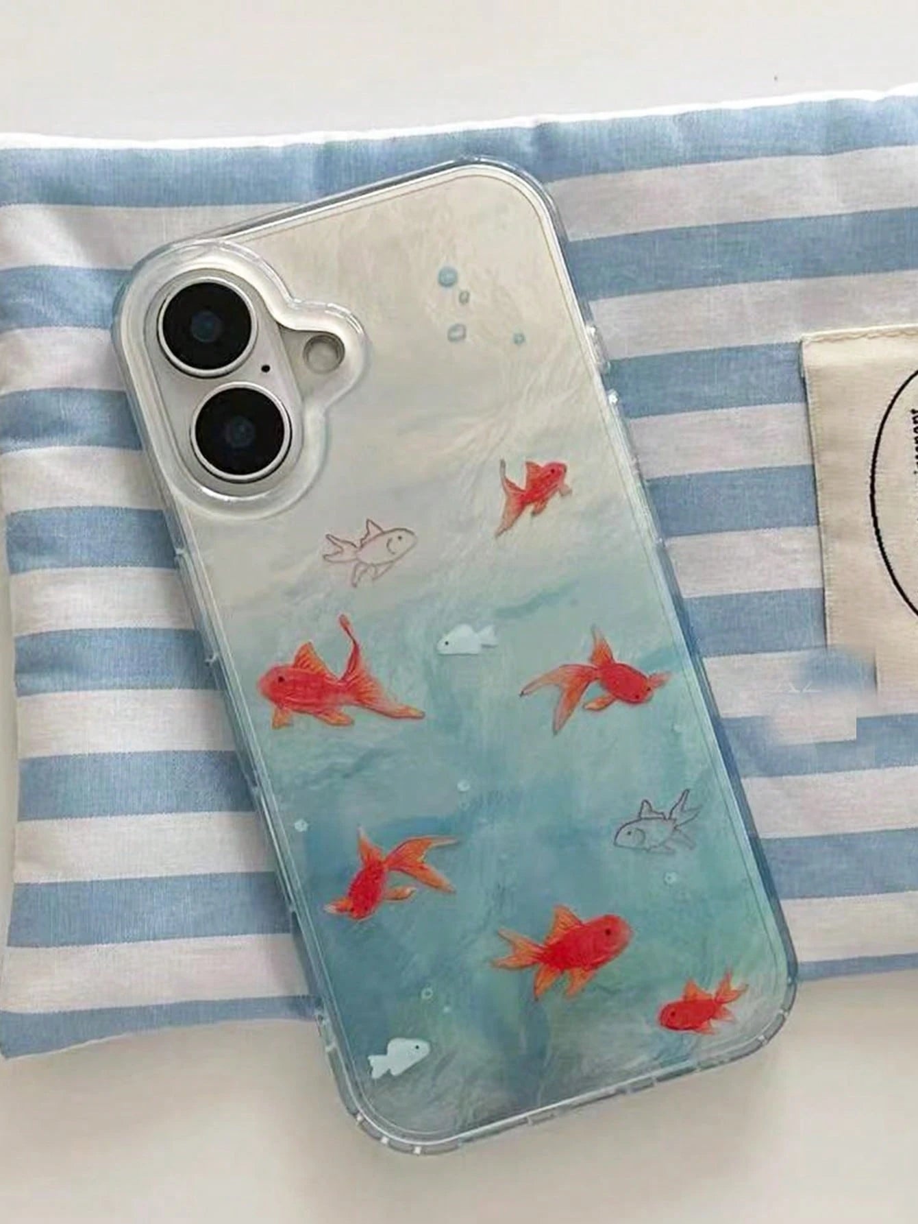 1PC Ins Goldfish IMD Full Coverage Shockproof TPU Phone Case Compatible With Apple 11 Pro Max/12 Pro Max/13 Pro Max/14 Pro Max/15 Pro Max/16 Pro Max/17 Pro Max