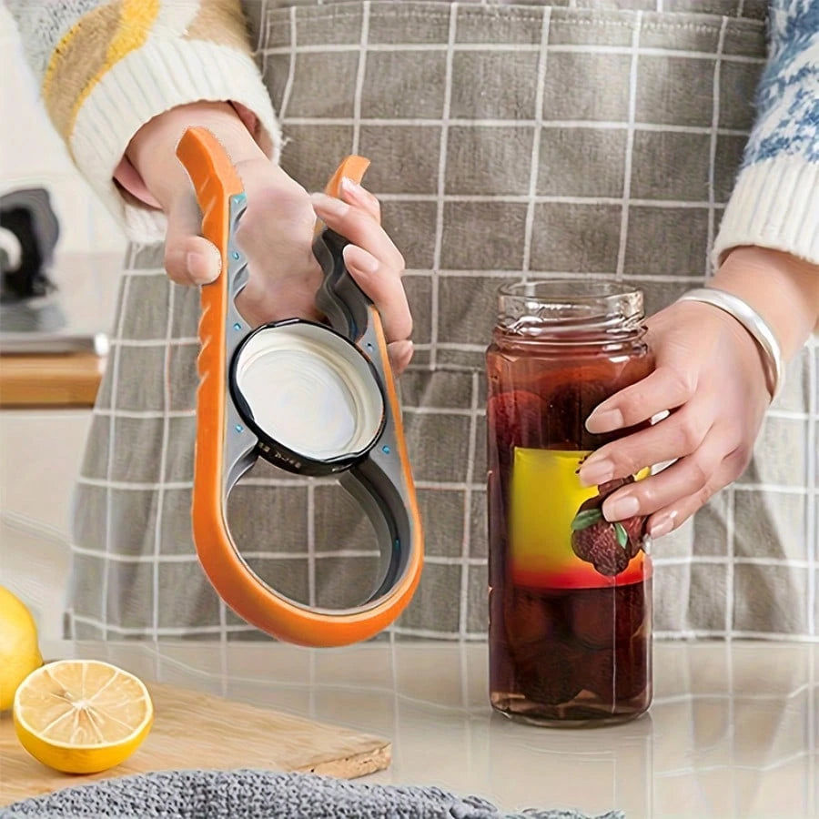 1pc Jar Opener Bottle Opener, Can Opener For Weak Hands, Mutil Jar Opener Get Lids Off Easily Manual Bottle CapRemover For Home Kitchen Use Non-Slip Grip, Convenient For People With Less Strength To U