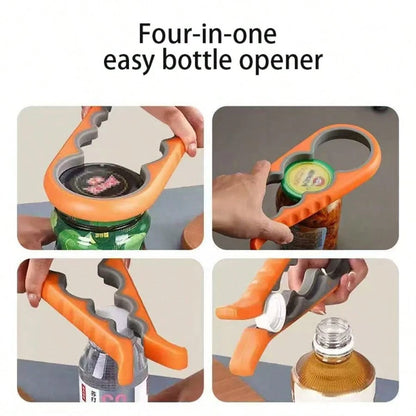 1pc Jar Opener Bottle Opener, Can Opener For Weak Hands, Mutil Jar Opener Get Lids Off Easily Manual Bottle CapRemover For Home Kitchen Use Non-Slip Grip, Convenient For People With Less Strength To U