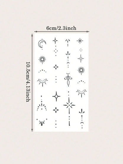 1Pc Juice Temporary Tattoo Finger Dots, Flower Patterns Verisimilitude Body Art Waterproof Blue Show Non-Reflective Fake Tattoo Stickers Long Lasting 3-10 Days For Men And Women