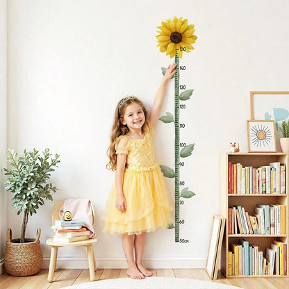 1PC Kids Growth Chart Wall Sticker, Pink Lily Flower Height Ruler, Botanical Measurement Decals, Removable Wall Art For Girls Bedroom Home Decor