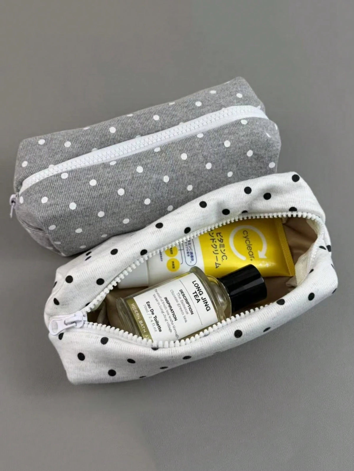 1pc Large Capacity Polka Dot Stationery Bag & Cosmetic Pouch: Korean Style Pencil Case| Minimalist Portable For Girls, Back To School