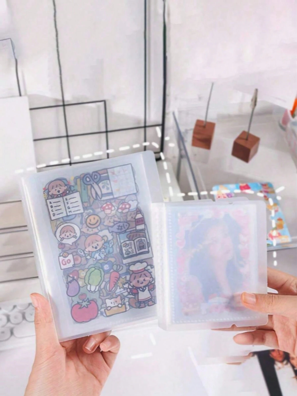 1pc Large Capacity Sticker Storage Organizer, Can Store Photos, Stickers, Cards, Bills, Invoices, 40 Capacity, File Organizer Album, Suitable For Classroom, Home, Office And Travel