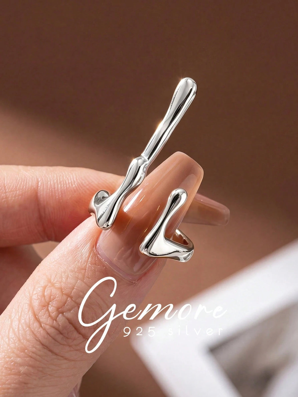 1pc Lava Water Drop Ring 925 Sterling Silver Exquisite Women's Jewelry Suitable For Ball, Date, Festival, Anniversary And Other Special Occasions