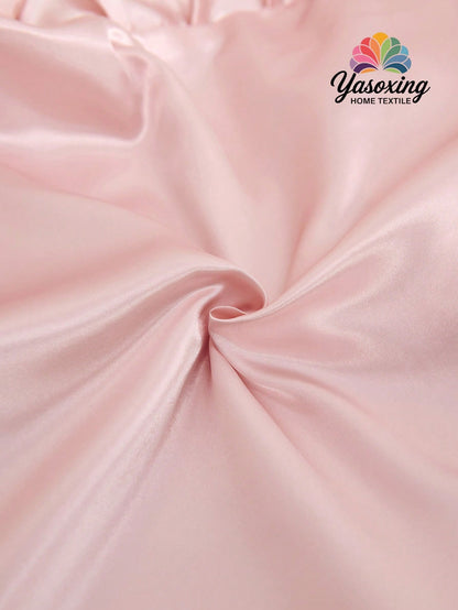 1pc Light Pink Satin Lace Ruffle Trim Decor Decorative Cushion Cover Without Filler, Luxurious And Silky Smooth Modern Throw Pillow Cover For Home, For Sofa, Living Room Home Decor Bedding Sofa Throw