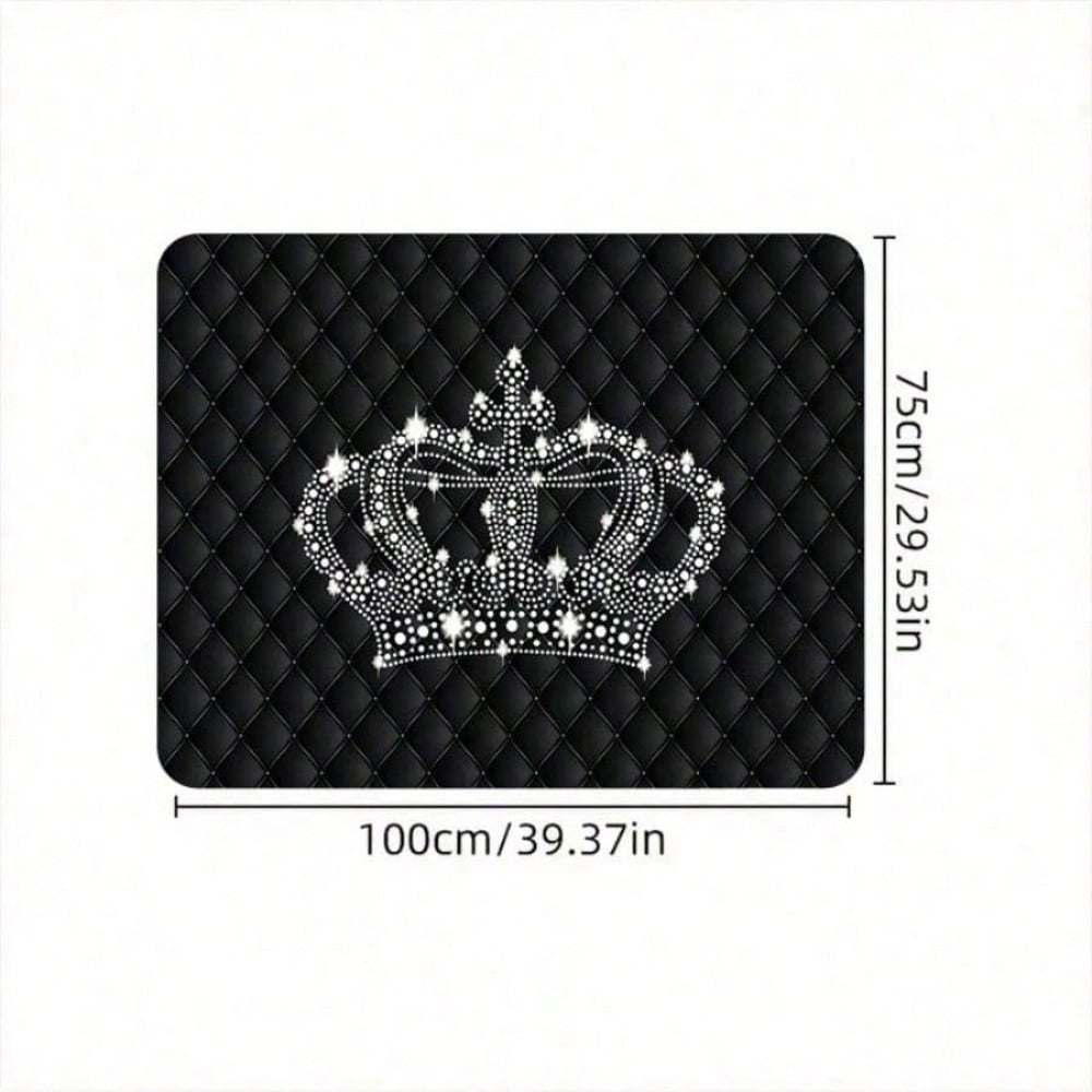 1pc Luxury Crown Pattern Car Trunk Mat Compatible For All, Fit Trunk Liner, Heavy-Duty Cargo, Elegant Interior Accessory 29.53x39.37inch
