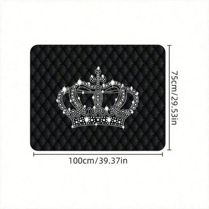 1pc Luxury Crown Pattern Car Trunk Mat Compatible For All, Fit Trunk Liner, Heavy-Duty Cargo, Elegant Interior Accessory 29.53x39.37inch