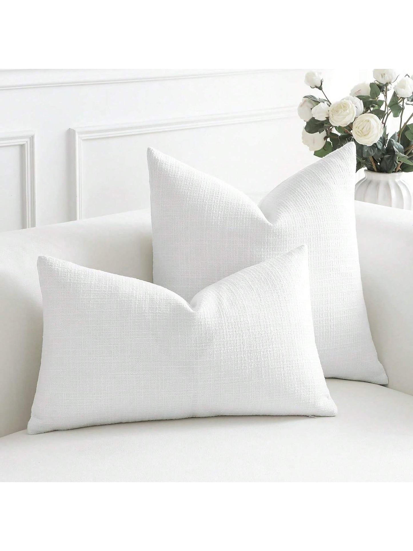 1pc Luxury Decorative Linen Square Throw Pillow Case For Sofa, Living Room, Bedroom, Farmhouse, Can Also Be Used As A Gift, Suitable For All Seasons, No Filling Included