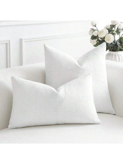 1pc Luxury Decorative Linen Square Throw Pillow Case For Sofa, Living Room, Bedroom, Farmhouse, Can Also Be Used As A Gift, Suitable For All Seasons, No Filling Included