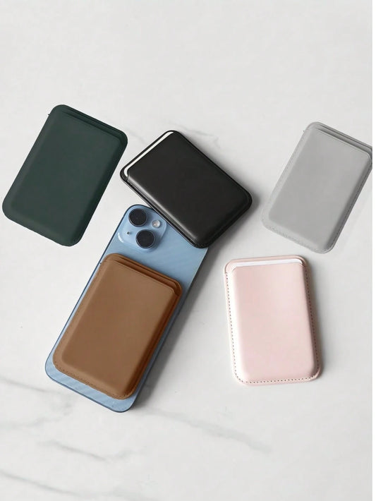 1pc Magnetic Leather Card Holder Case, Compatible With IPhone 16/15/14/13/12 Pro Max- Ultra Slim MagSafe Wallet Phone Case With Faux Leather Lining And Credit Card Slots- Adhesive European Style Pho