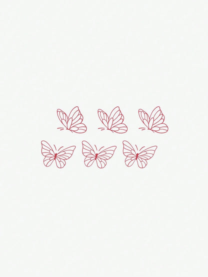 1pc Minimalist Artistic Red Butterfly Pattern Temporary Tattoo, Waterproof & Sweat-Proof, Lasts 1-3 Days, Suitable For Women, Can Be Applied On Collarbone Or Wrist