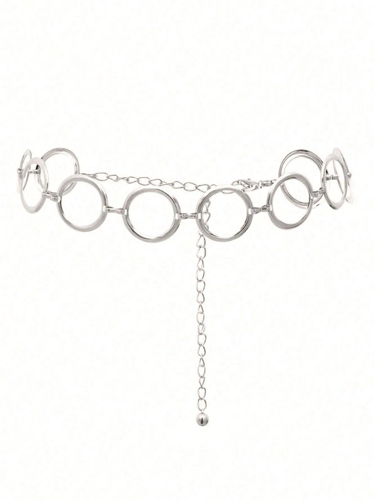 1pc Minimalist Geometric Circle Single-Layer Body Chain, Punk Metal Waist Chain For Women (Random Circle Quantity)