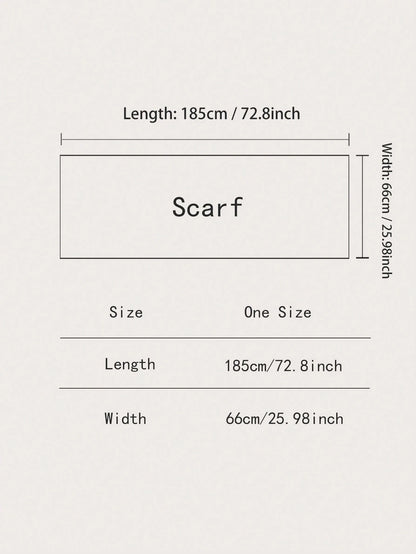 1pc Minimalist Ginkgo Leaf Pattern Jacquard Faux Cashmere Warm Scarf For Women, Autumn/Winter Cold Protection Neck Warmer, Fashionable Versatile Air Conditioning Shawl Blanket, Suitable For Daily Matc