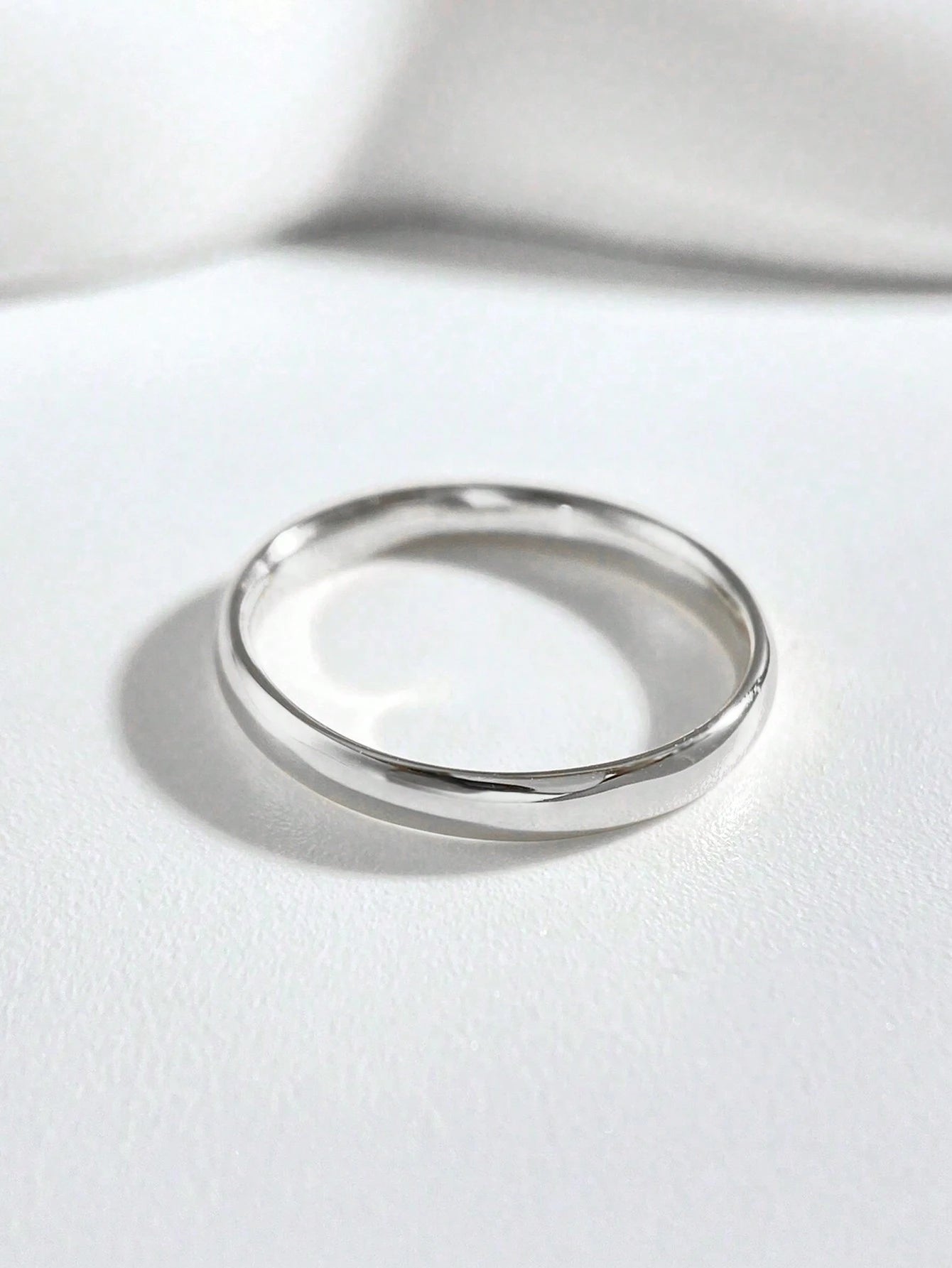 1pc Minimalist S925 Sterling Silver Plain Gold Ring, Exquisite Jewelry, Gift For Women