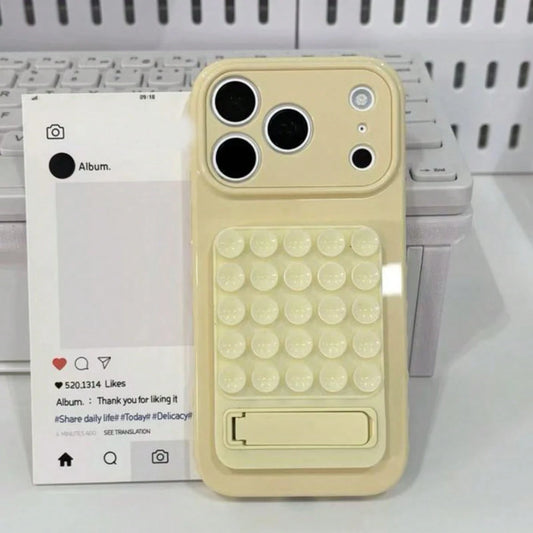 1pc Minimalist Solid Color Silicone Suction Cup Foldable Stand Protective Case Compatible With IPhone 17 Pro Max/17 Pro/17/16 Pro/16/16 Pro Max/15 Pro/15 Pro Max/14 Pro/14 Pro Max/14/13 Pro Max/13 Pro