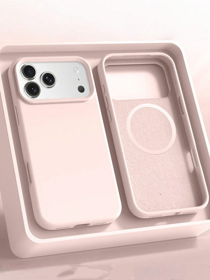 1pc Minimalist Solid Color Silicone Suction Cup Foldable Stand Protective Case Compatible With IPhone 17 Pro Max/17 Pro/17/16 Pro/16/16 Pro Max/15 Pro/15 Pro Max/14 Pro/14 Pro Max/14/13 Pro Max/13 Pro