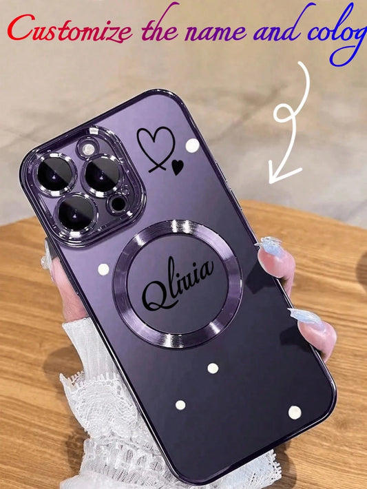 1pc Minimalist Wireless Charging Magnetic Phone Case Compatible With IPhone 17, 16 Pro Max, 15 Plus, 14 Pro, 13, 12, 11, XS Max, X, 8 Plus, Protective Cover