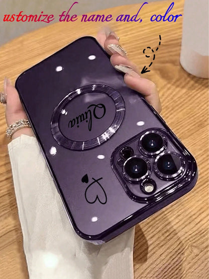 1pc Minimalist Wireless Charging Magnetic Phone Case Compatible With IPhone 17, 16 Pro Max, 15 Plus, 14 Pro, 13, 12, 11, XS Max, X, 8 Plus, Protective Cover