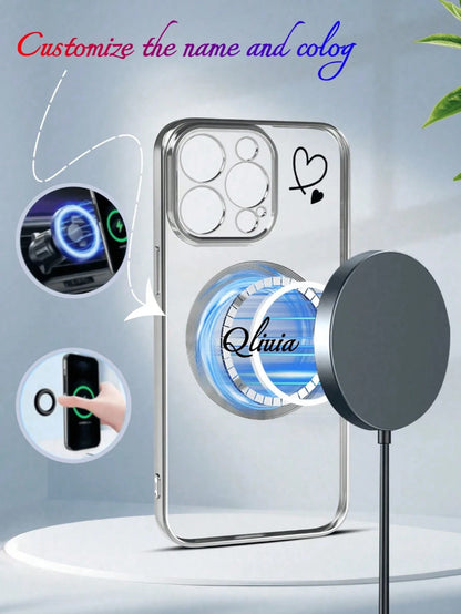 1pc Minimalist Wireless Charging Magnetic Phone Case Compatible With IPhone 17, 16 Pro Max, 15 Plus, 14 Pro, 13, 12, 11, XS Max, X, 8 Plus, Protective Cover