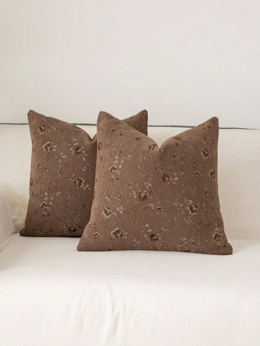 1pc Modern Pastoral Country Style Chenille Jacquard Soft Washable Machine Washable Hidden Zipper Suitable For Sofa Bedroom Living Room Home Decor Throw Pillow Cover