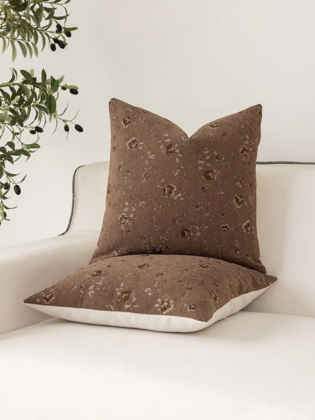 1pc Modern Pastoral Country Style Chenille Jacquard Soft Washable Machine Washable Hidden Zipper Suitable For Sofa Bedroom Living Room Home Decor Throw Pillow Cover