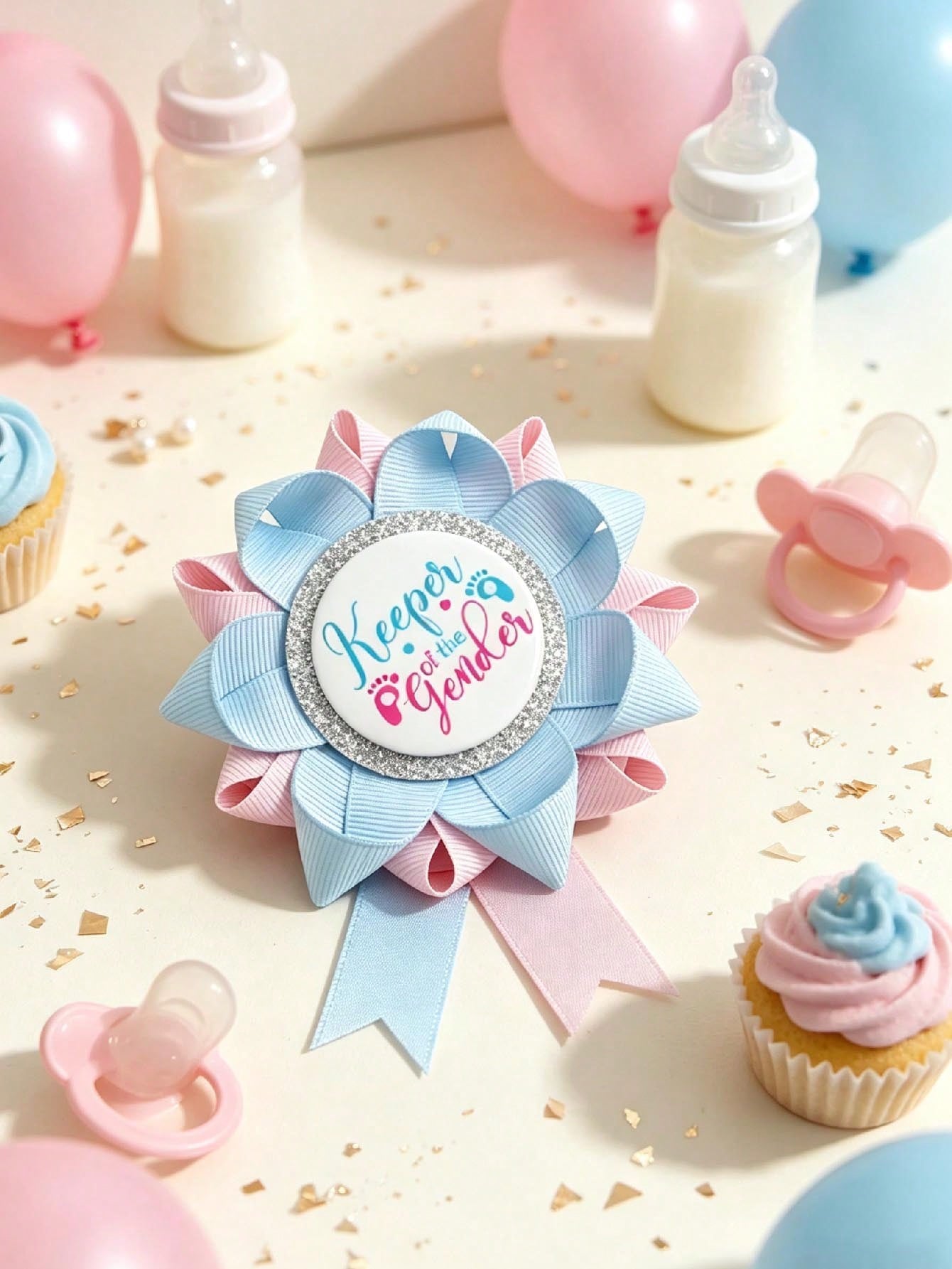 1PC Mom-To-Be Badge, Boy/Girl Gender Reveal Baby Shower Party Pin, Baby Shower Decoration, Baby Party Decoration Badge, Family Dad-To-Be Mom-To-Be Party Gender Reveal Party Decoration Brooch, Tabletop