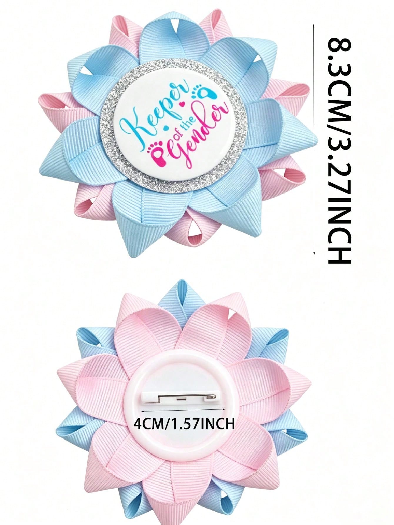 1PC Mom-To-Be Badge, Boy/Girl Gender Reveal Baby Shower Party Pin, Baby Shower Decoration, Baby Party Decoration Badge, Family Dad-To-Be Mom-To-Be Party Gender Reveal Party Decoration Brooch, Tabletop