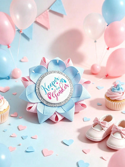1PC Mom-To-Be Badge, Boy/Girl Gender Reveal Baby Shower Party Pin, Baby Shower Decoration, Baby Party Decoration Badge, Family Dad-To-Be Mom-To-Be Party Gender Reveal Party Decoration Brooch, Tabletop