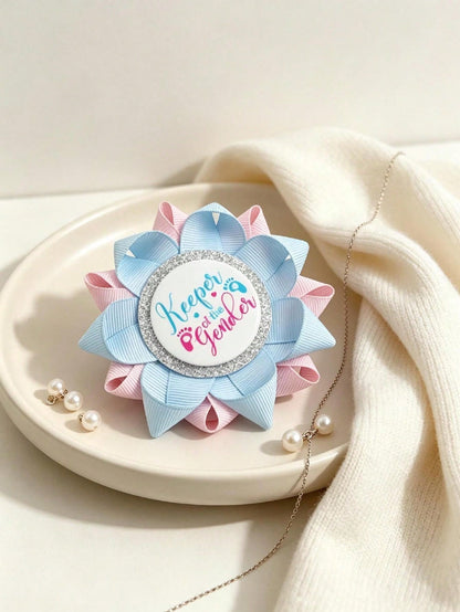 1PC Mom-To-Be Badge, Boy/Girl Gender Reveal Baby Shower Party Pin, Baby Shower Decoration, Baby Party Decoration Badge, Family Dad-To-Be Mom-To-Be Party Gender Reveal Party Decoration Brooch, Tabletop