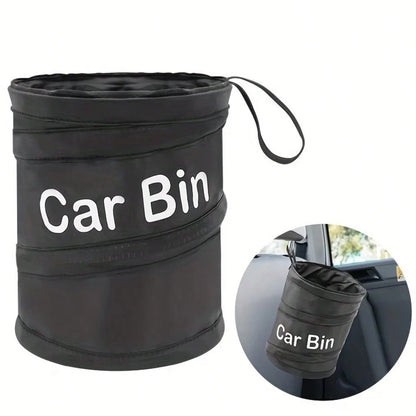 1pc Multi-Function Vehicle Waste Container, Oxford Cloth Storage Box Automotive Storage Bucket, Collapsible Trash Bin, Interior Car Additions For Easy Cleaning, And Odorless, Fashionable And Not Messy
