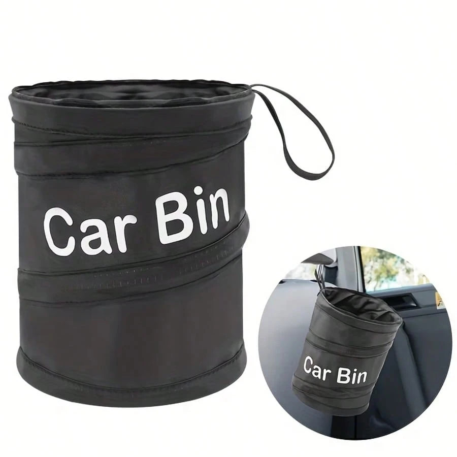 1pc Multi-Function Vehicle Waste Container, Oxford Cloth Storage Box Automotive Storage Bucket, Collapsible Trash Bin, Interior Car Additions For Easy Cleaning, And Odorless, Fashionable And Not Messy