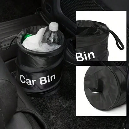 1pc Multi-Function Vehicle Waste Container, Oxford Cloth Storage Box Automotive Storage Bucket, Collapsible Trash Bin, Interior Car Additions For Easy Cleaning, And Odorless, Fashionable And Not Messy