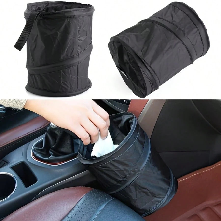 1pc Multi-Function Vehicle Waste Container, Oxford Cloth Storage Box Automotive Storage Bucket, Collapsible Trash Bin, Interior Car Additions For Easy Cleaning, And Odorless, Fashionable And Not Messy