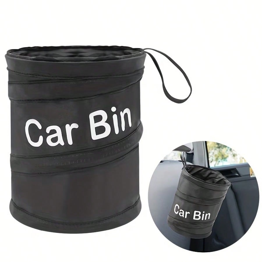 1pc Multi-Function Vehicle Waste Container, Oxford Cloth Storage Box Automotive Storage Bucket, Collapsible Trash Bin, Interior Car Additions For Easy Cleaning, And Odorless, Fashionable And Not Messy