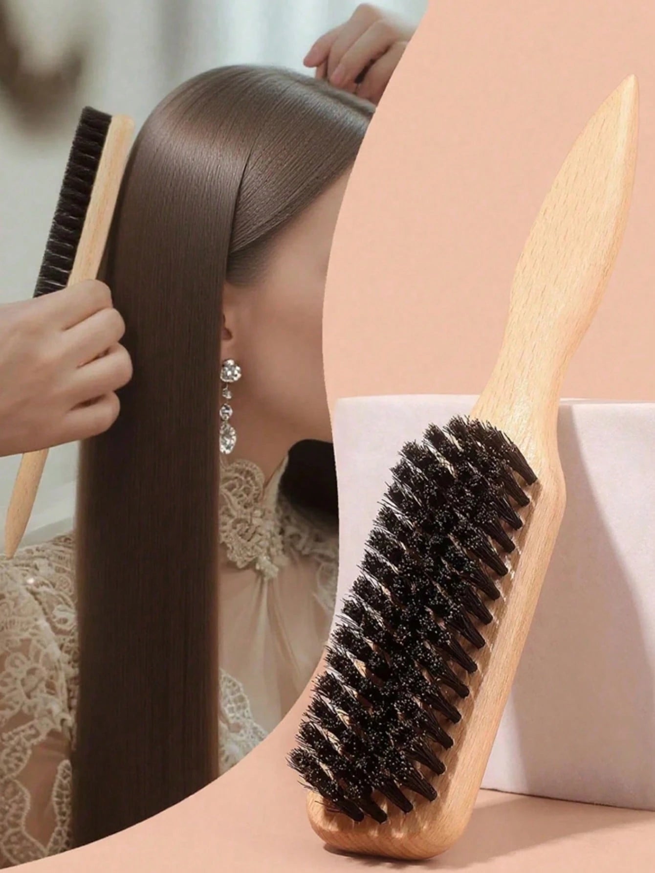 1pc Multi-Functional Mustache Brush, Professional Hair Styling Comb, Hair Smoothing Tool, Barber Cleaning Brush, Pointed Tail Comb, Scalp Massage Brush, Air Cushion Brush, Suitable For National Day, B