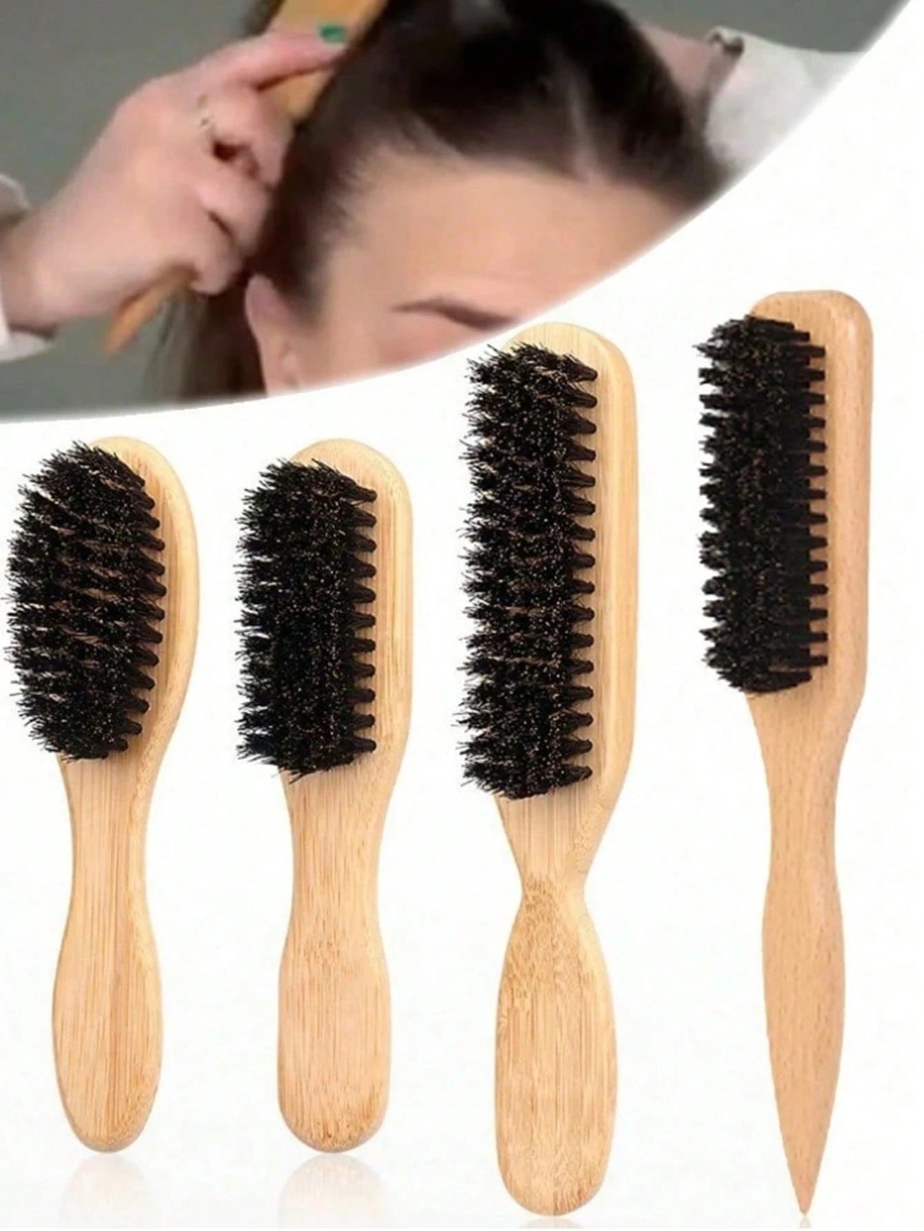 1pc Multi-Functional Mustache Brush, Professional Hair Styling Comb, Hair Smoothing Tool, Barber Cleaning Brush, Pointed Tail Comb, Scalp Massage Brush, Air Cushion Brush, Suitable For National Day, B