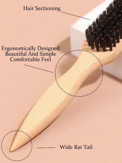1pc Multi-Functional Mustache Brush, Professional Hair Styling Comb, Hair Smoothing Tool, Barber Cleaning Brush, Pointed Tail Comb, Scalp Massage Brush, Air Cushion Brush, Suitable For National Day, B