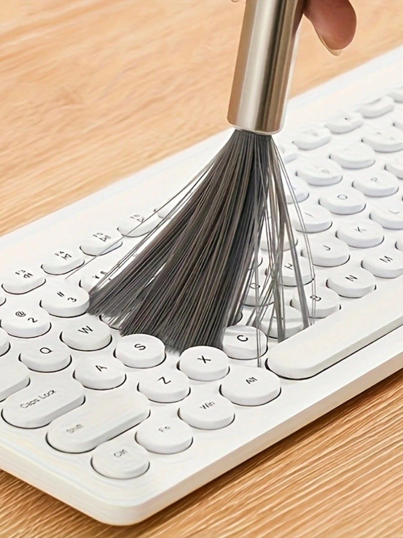 1pc Multi-Purpose Long Handle Hanging Cleaning Brush Stainless Steel No Power Required Convenient Cleaning Tool For Living Spaces